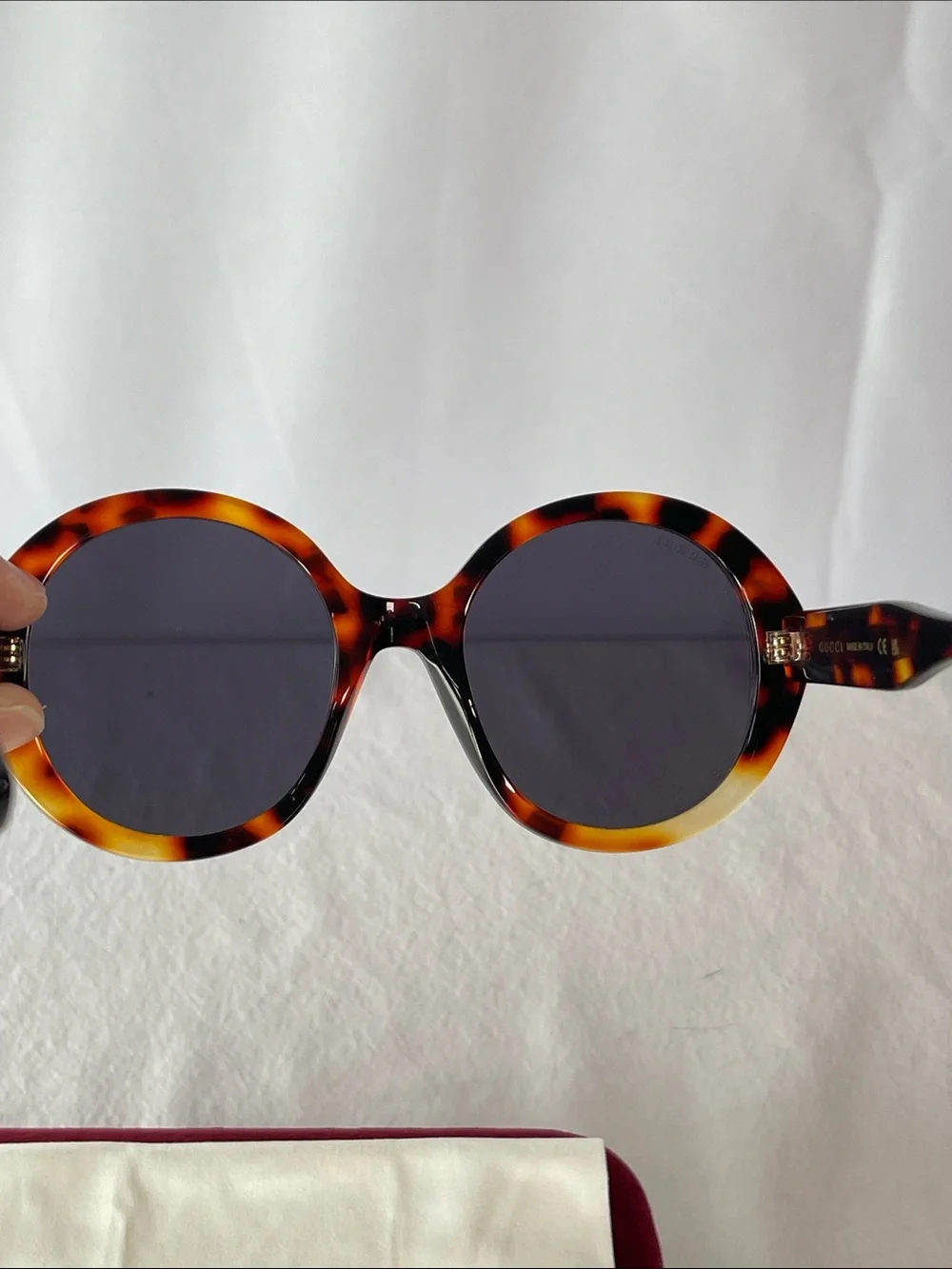 Gucci GG1081S 002 Round Oversized Tortoise Shell Sunglasses